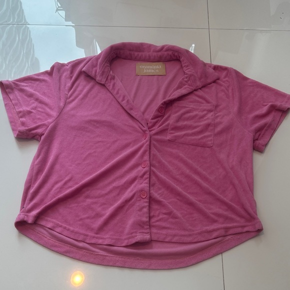 Araminta James Tops - Araminta James Short Sleeve Button-Up Shirt